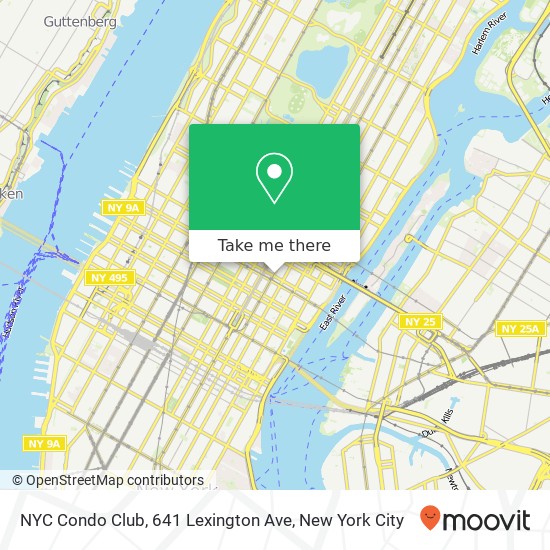 Mapa de NYC Condo Club, 641 Lexington Ave