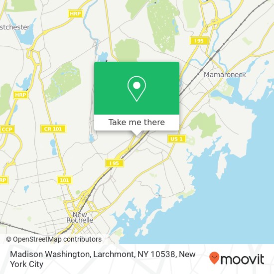 Mapa de Madison Washington, Larchmont, NY 10538