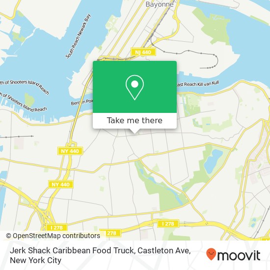Mapa de Jerk Shack Caribbean Food Truck, Castleton Ave