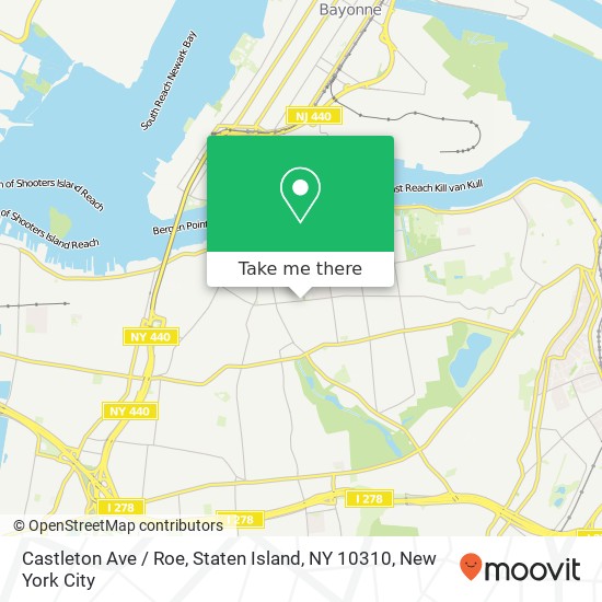 Mapa de Castleton Ave / Roe, Staten Island, NY 10310