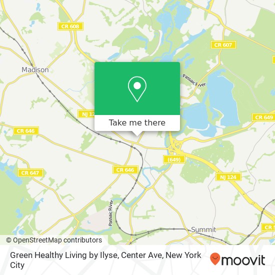 Green Healthy Living by Ilyse, Center Ave map