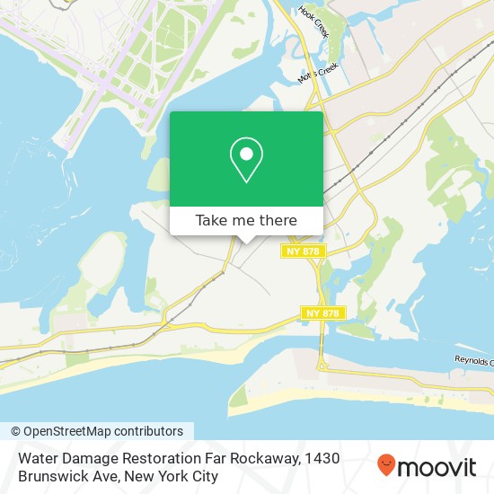 Mapa de Water Damage Restoration Far Rockaway, 1430 Brunswick Ave