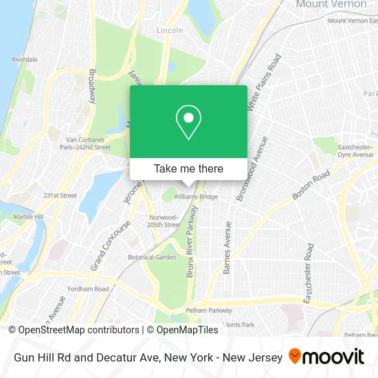 Gun Hill Rd and Decatur Ave map