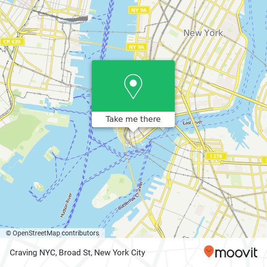 Mapa de Craving NYC, Broad St