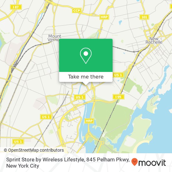 Mapa de Sprint Store by Wireless Lifestyle, 845 Pelham Pkwy