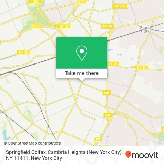 Mapa de Springfield Colfax, Cambria Heights (New York City), NY 11411