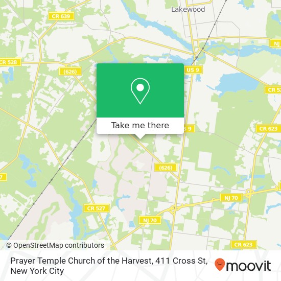 Prayer Temple Church of the Harvest, 411 Cross St map