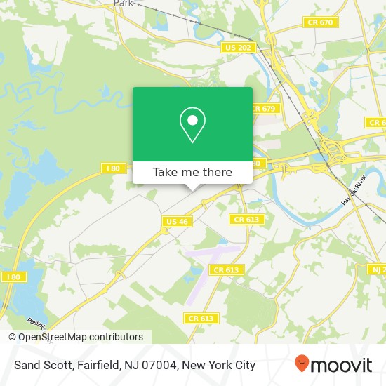 Mapa de Sand Scott, Fairfield, NJ 07004