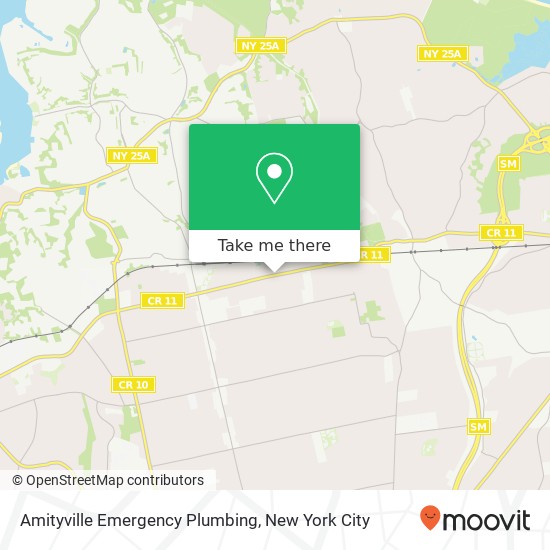 Mapa de Amityville Emergency Plumbing