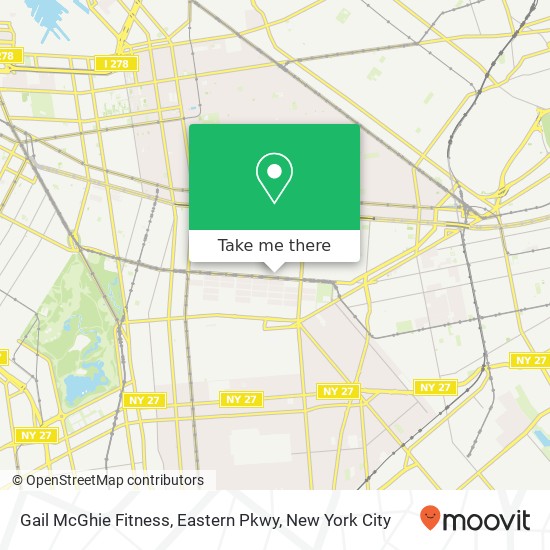 Mapa de Gail McGhie Fitness, Eastern Pkwy