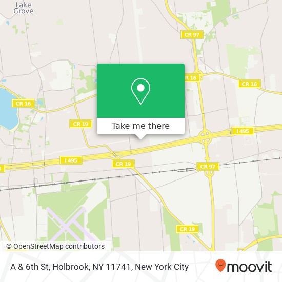 Mapa de A & 6th St, Holbrook, NY 11741