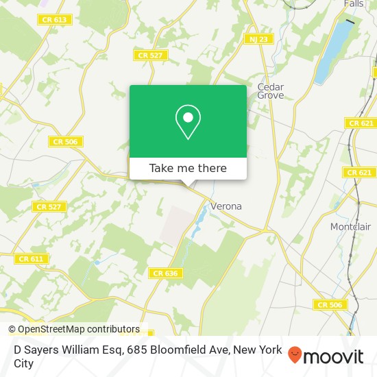 Mapa de D Sayers William Esq, 685 Bloomfield Ave