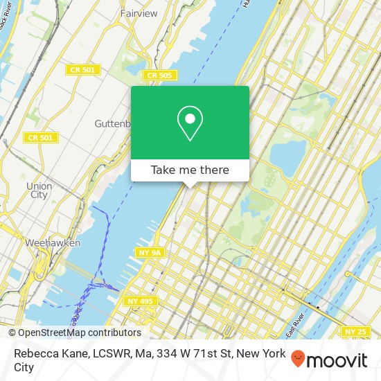 Rebecca Kane, LCSWR, Ma, 334 W 71st St map