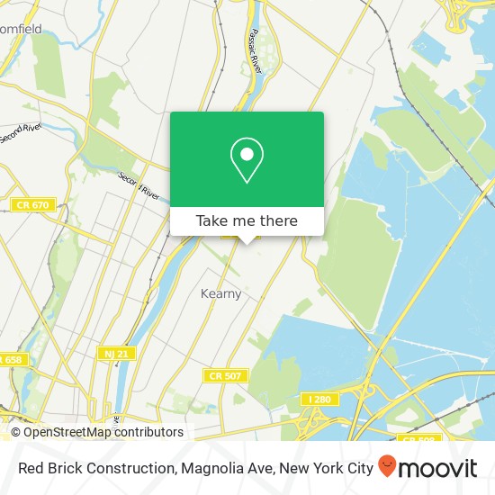 Mapa de Red Brick Construction, Magnolia Ave
