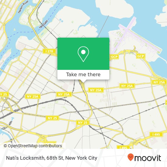 Nati's Locksmith, 68th St map