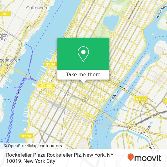 Mapa de Rockefeller Plaza Rockefeller Plz, New York, NY 10019
