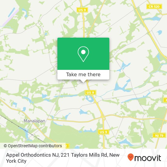 Mapa de Appel Orthodontics NJ, 221 Taylors Mills Rd