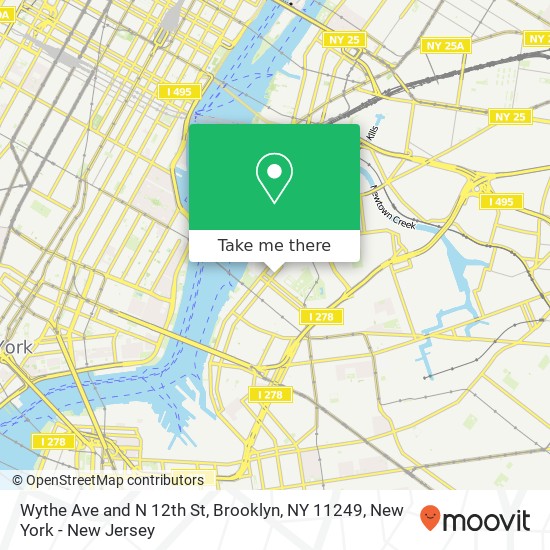 Mapa de Wythe Ave and N 12th St, Brooklyn, NY 11249