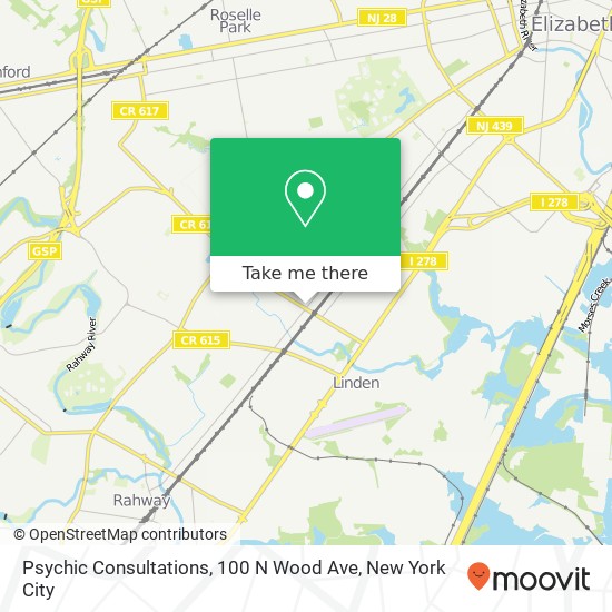 Psychic Consultations, 100 N Wood Ave map