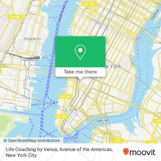 Life Coaching by Venus, Avenue of the Americas map