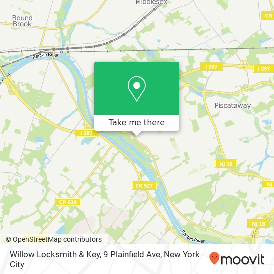 Mapa de Willow Locksmith & Key, 9 Plainfield Ave