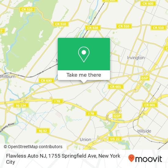 Flawless Auto NJ, 1755 Springfield Ave map