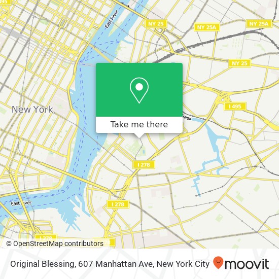 Mapa de Original Blessing, 607 Manhattan Ave