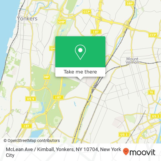 Mapa de McLean Ave / Kimball, Yonkers, NY 10704