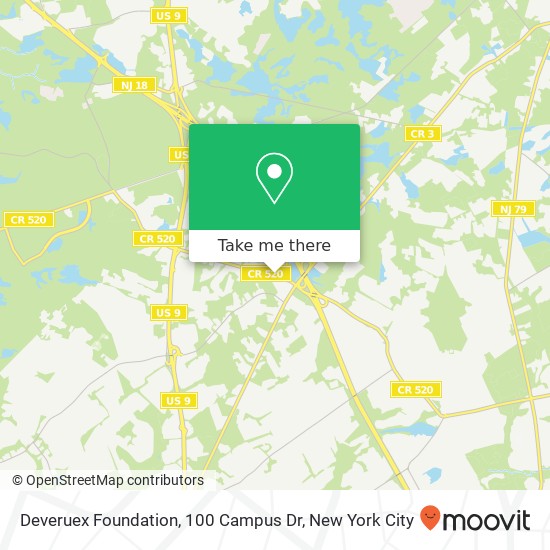 Deveruex Foundation, 100 Campus Dr map