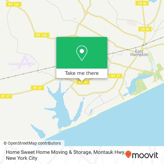 Home Sweet Home Moving & Storage, Montauk Hwy map