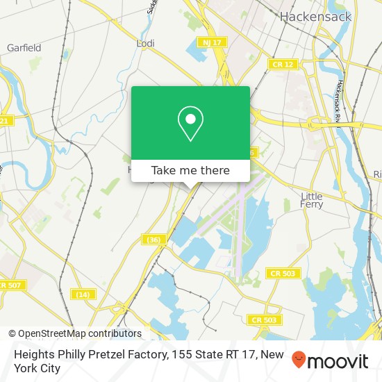 Mapa de Heights Philly Pretzel Factory, 155 State RT 17