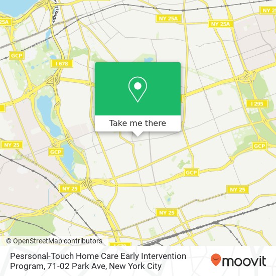 Mapa de Pesrsonal-Touch Home Care Early Intervention Program, 71-02 Park Ave