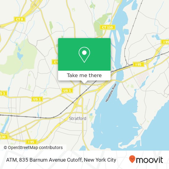 ATM, 835 Barnum Avenue Cutoff map