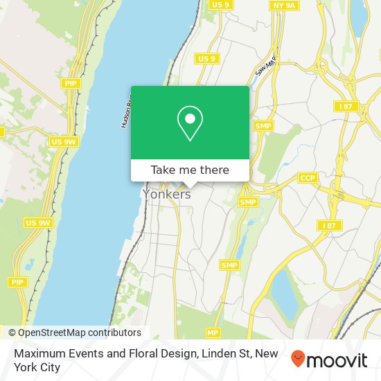 Maximum Events and Floral Design, Linden St map