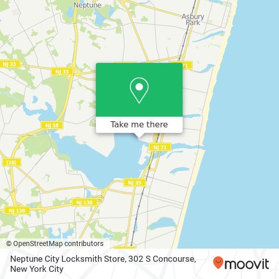 Mapa de Neptune City Locksmith Store, 302 S Concourse