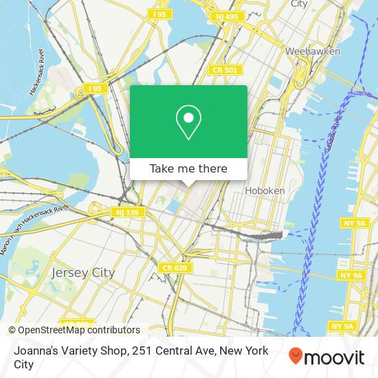 Mapa de Joanna's Variety Shop, 251 Central Ave