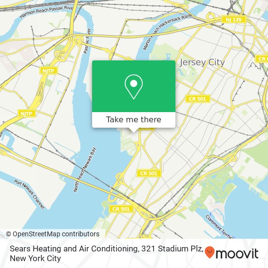 Sears Heating and Air Conditioning, 321 Stadium Plz map
