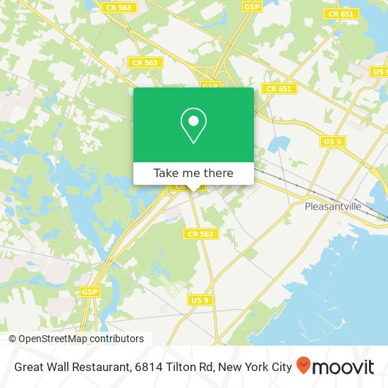 Mapa de Great Wall Restaurant, 6814 Tilton Rd