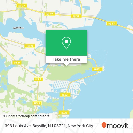 Mapa de 393 Louis Ave, Bayville, NJ 08721