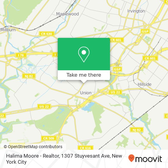 Mapa de Halima Moore - Realtor, 1307 Stuyvesant Ave