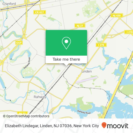Elizabeth Lindegar, Linden, NJ 07036 map