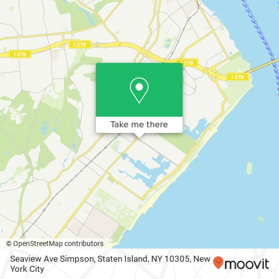 Mapa de Seaview Ave Simpson, Staten Island, NY 10305