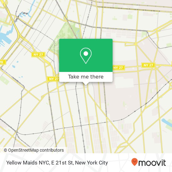 Mapa de Yellow Maids NYC, E 21st St