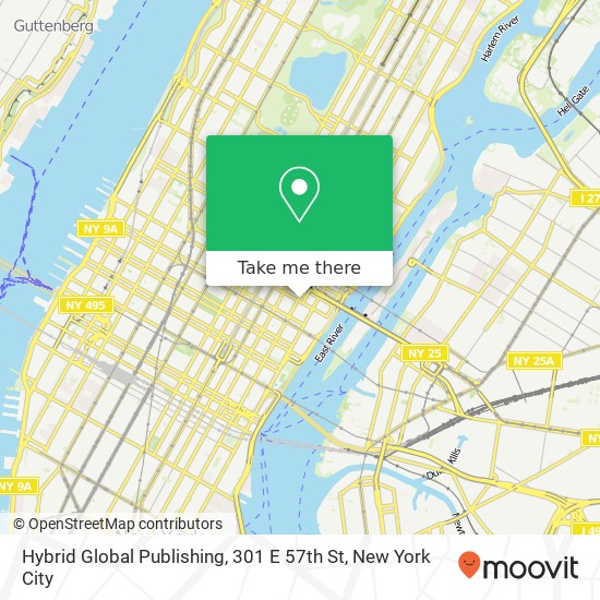Mapa de Hybrid Global Publishing, 301 E 57th St