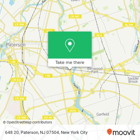 Mapa de 648 20, Paterson, NJ 07504