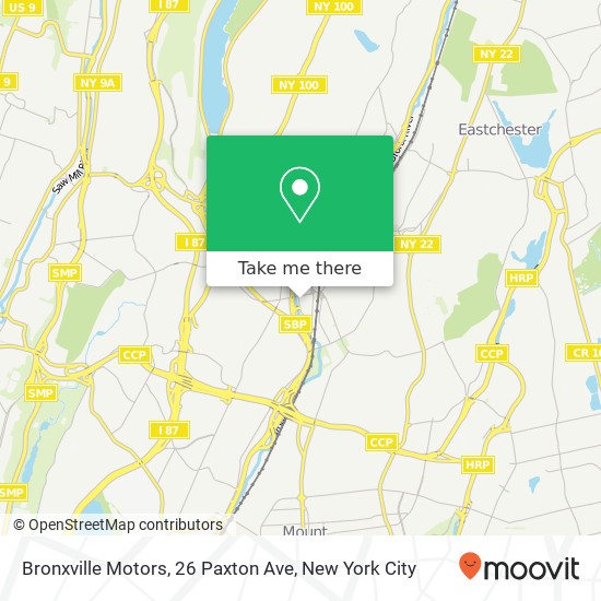 Bronxville Motors, 26 Paxton Ave map