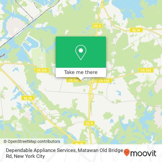 Mapa de Dependable Appliance Services, Matawan Old Bridge Rd