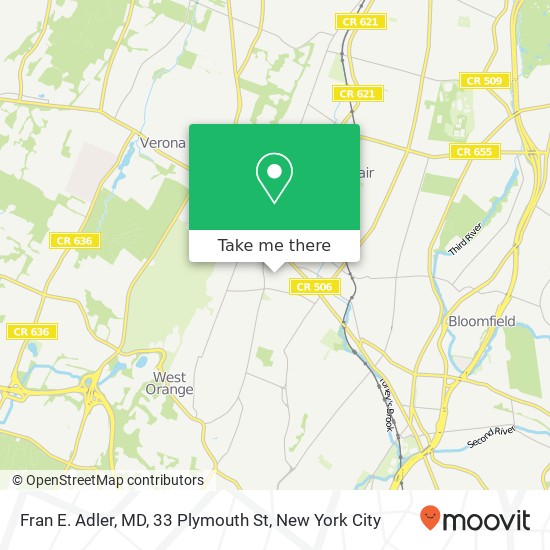 Mapa de Fran E. Adler, MD, 33 Plymouth St