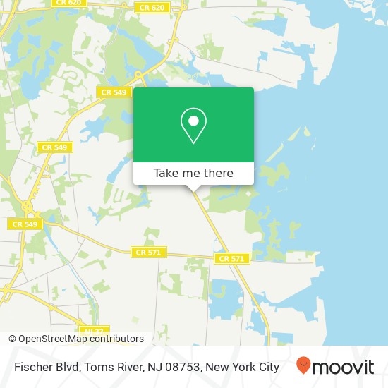 Mapa de Fischer Blvd, Toms River, NJ 08753