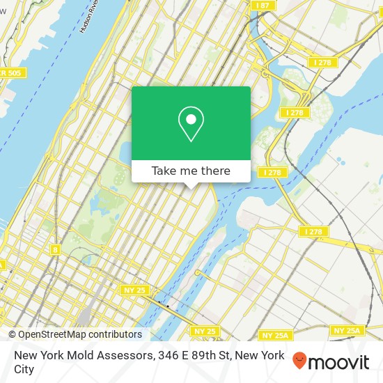 Mapa de New York Mold Assessors, 346 E 89th St